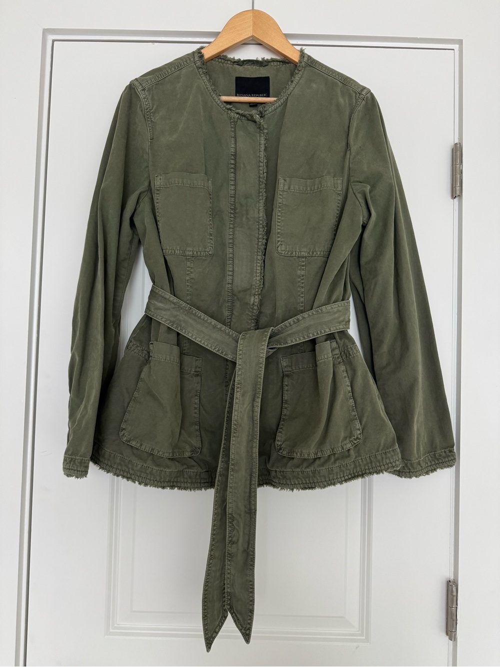 Banana Republic Olive Green Utility Jacket with Self-Tie Belt